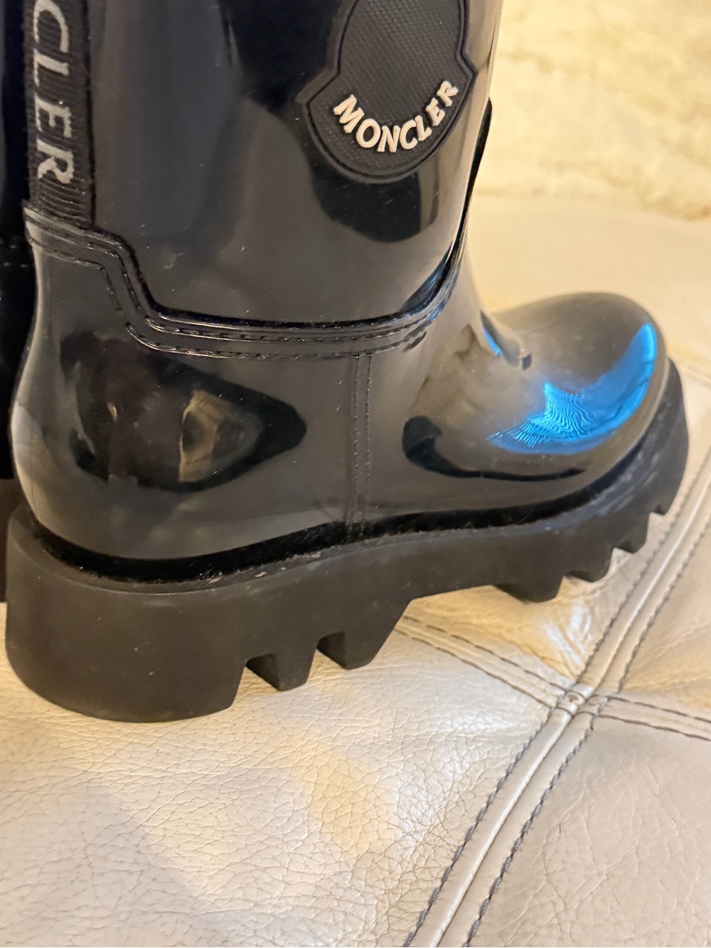 Moncler Glossy Black Chunky Rain Boots - Picture 5 of 9